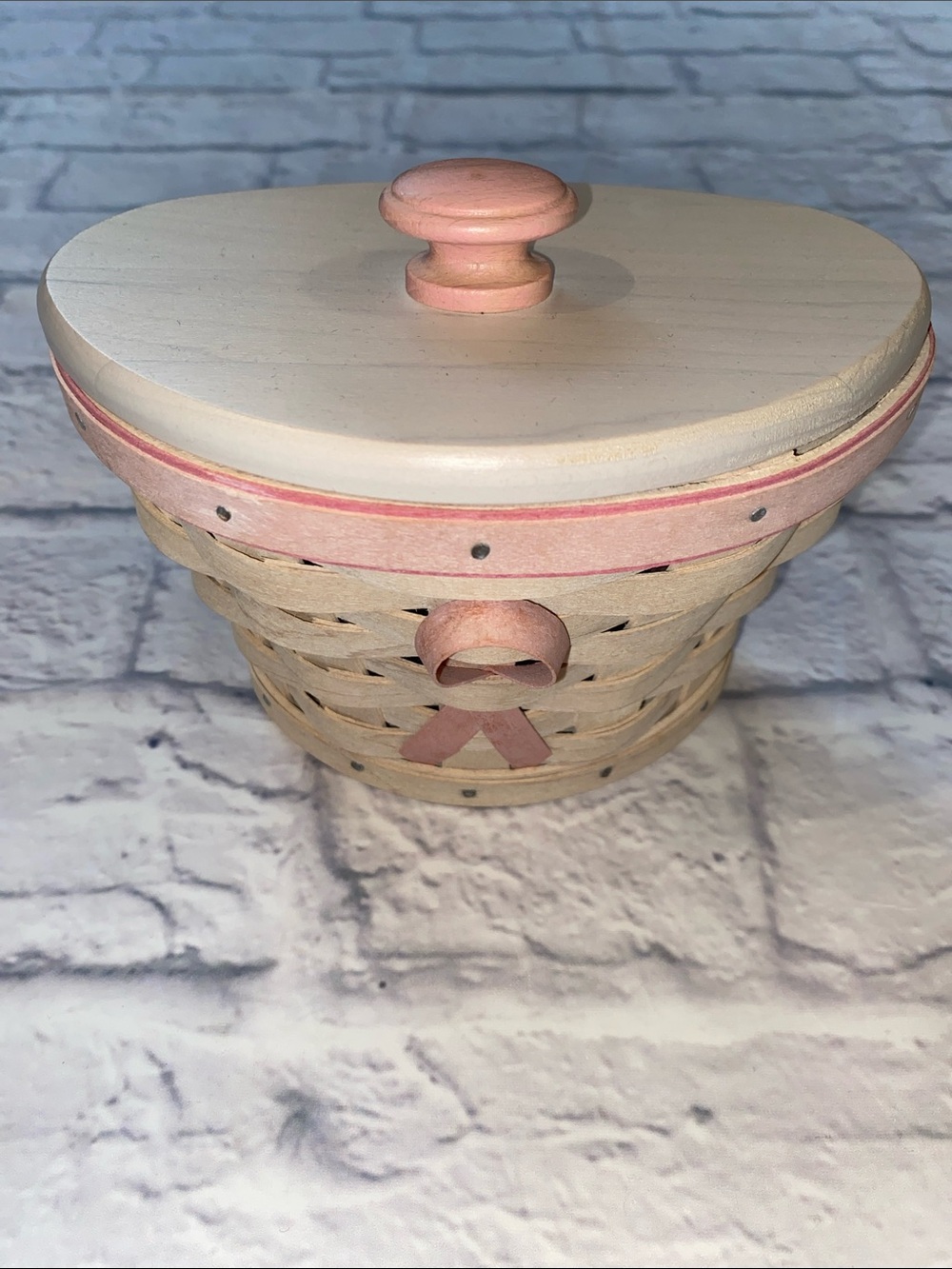 Longaberger 2007 Horizon of Hope Basket, Wooden Lid, & Plastic Protector